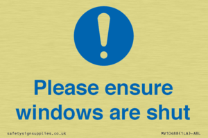 Please ensure windows are shut